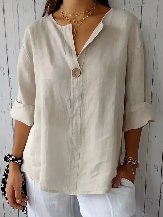Lincy | Casual Short Sleeve V-Neck Blouse