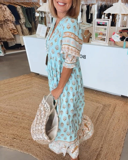 Margaret Bohemian Tiered Maxi Dress