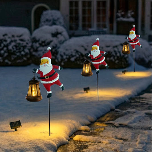 Outdoor Solar Lights with Santa Lanterns