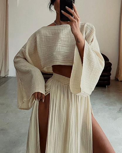 Ghislaine - Elegant High-Slit Set for Women