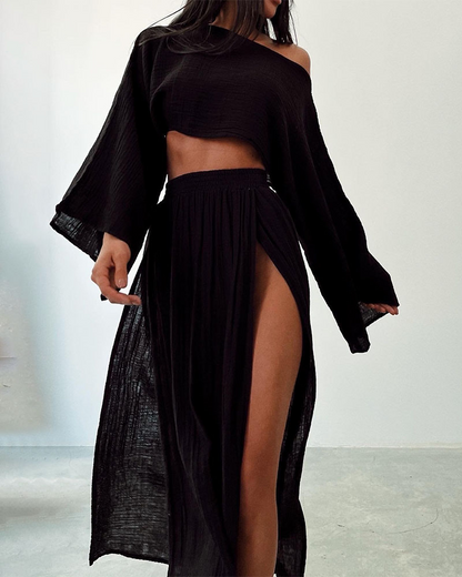 Ghislaine - Elegant High-Slit Set for Women