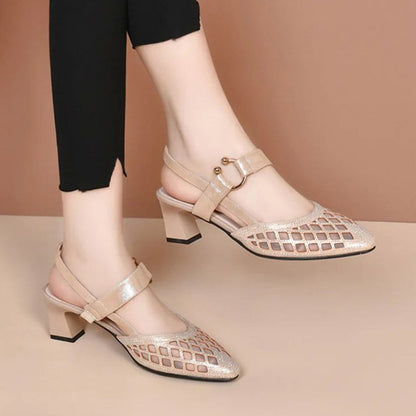 Sabine Pointy Toe Ankle Strap Rhinestone Sandals