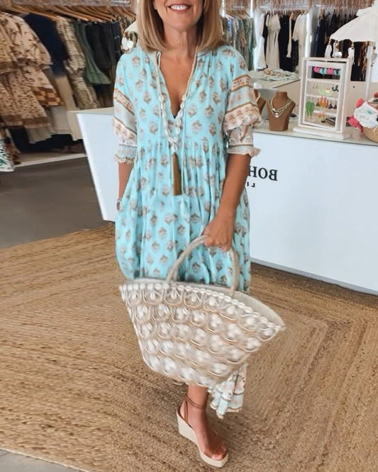 Margaret Bohemian Tiered Maxi Dress