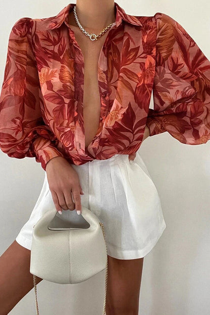 Jane | Floral Blouse with Puff Sleeves for Women