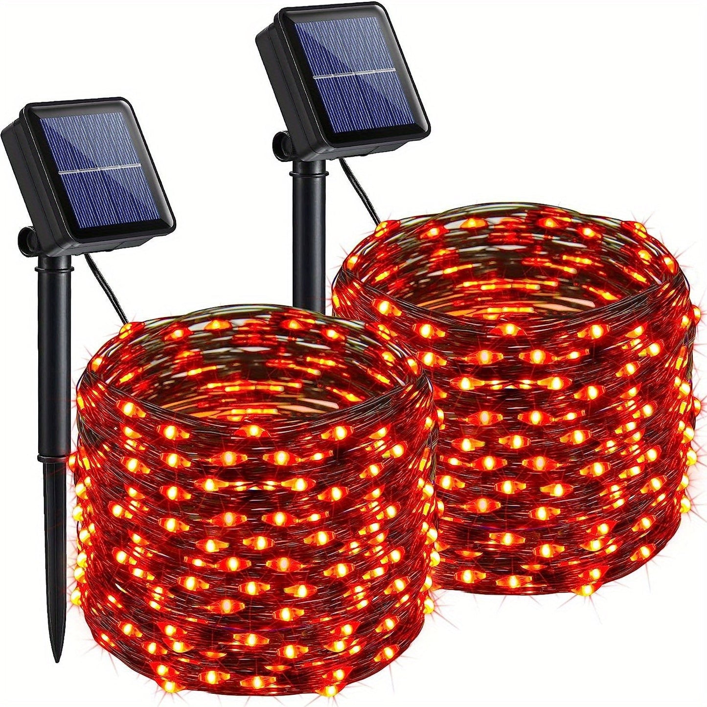 Outdoor Solar Powered Red Fairy Lights