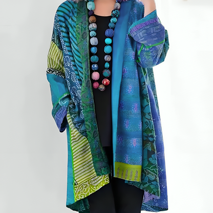 Millie | Vintage Cotton-Linen Printed Cardigan