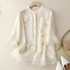 Jade | Embroidered Cotton Flower Top