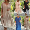 Two-Piece Asymmetrical Dress with Short Sleeves