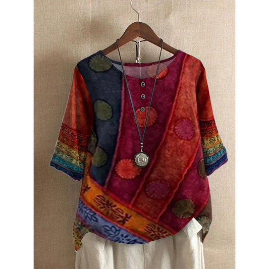 Aliyah | Comfortable Colorful Top With Half Sleeves