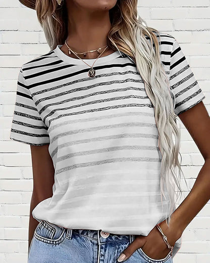 Kylie | Striped Round Neck T-shirt