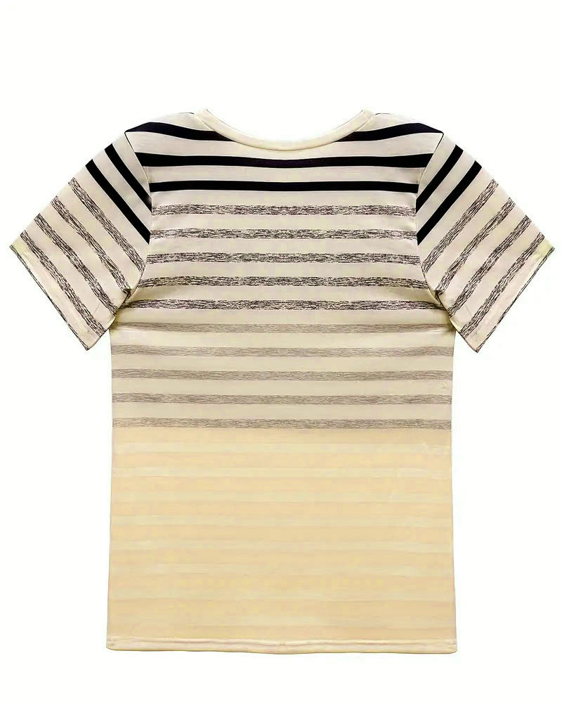Kylie | Striped Round Neck T-shirt