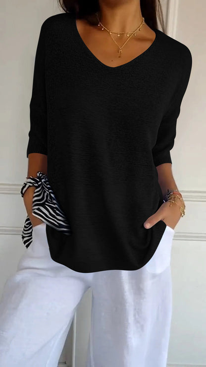 Anna - Knit Top with V-Neck