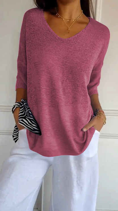 Anna - Knit Top with V-Neck
