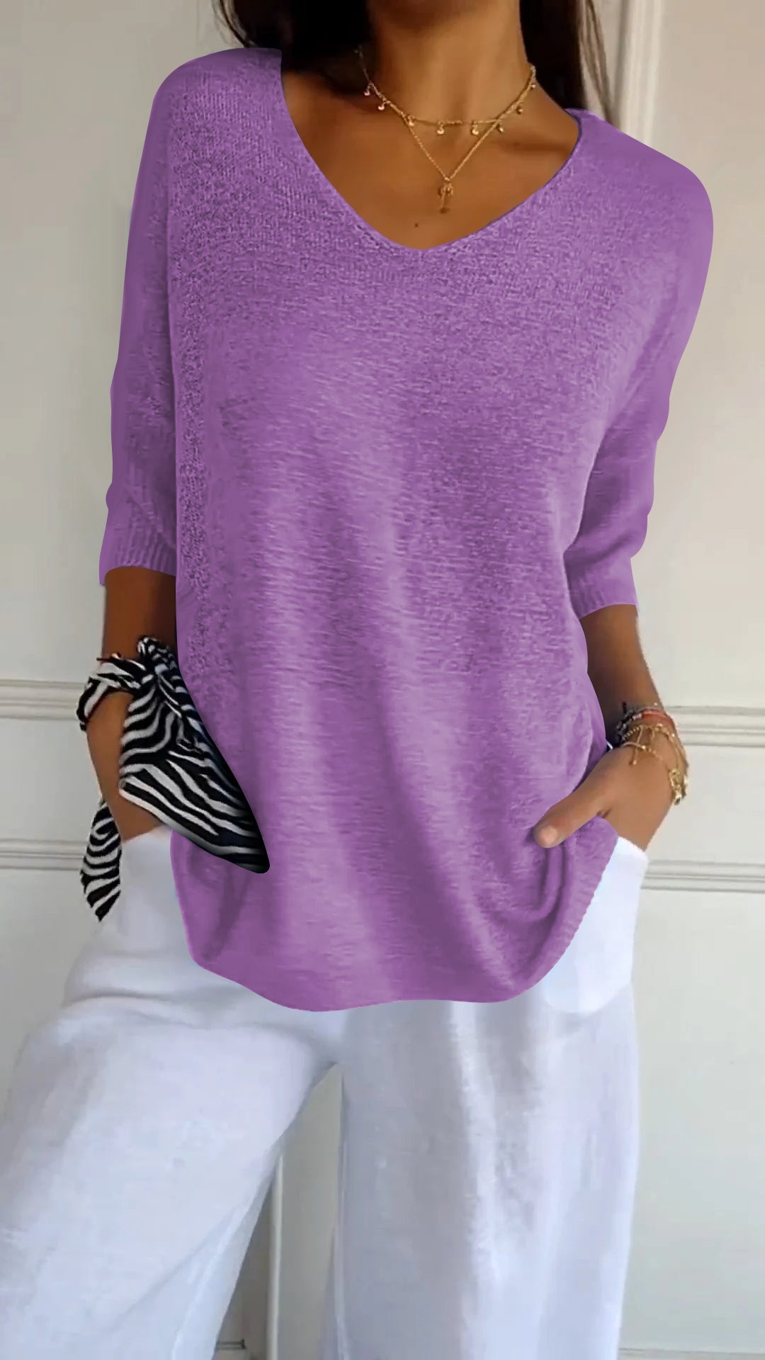 Anna - Knit Top with V-Neck