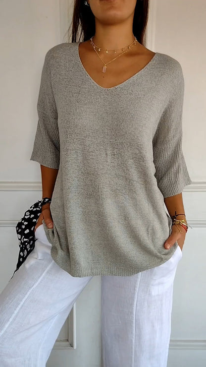 Anna - Knit Top with V-Neck