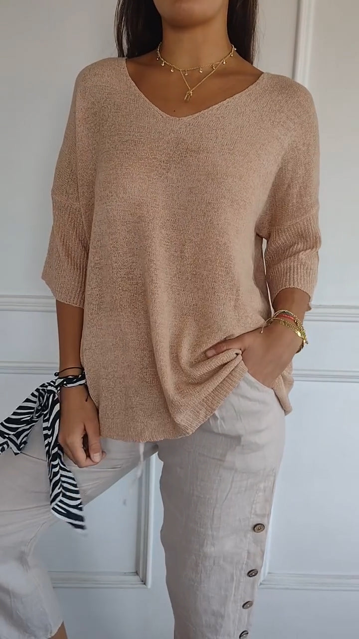 Anna - Knit Top with V-Neck