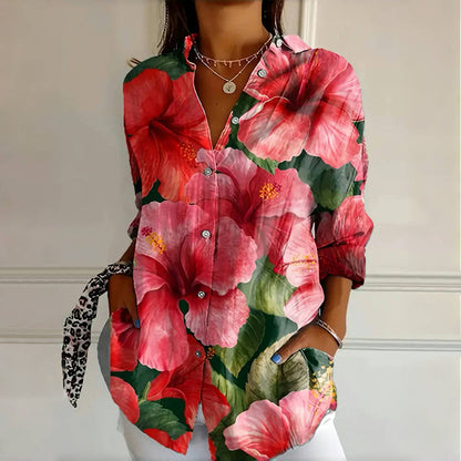 Abigail Long Sleeve Vintage Floral Print Blouse
