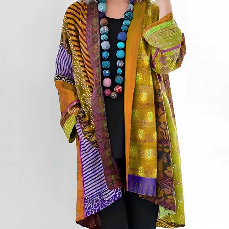 Millie | Vintage Cotton-Linen Printed Cardigan