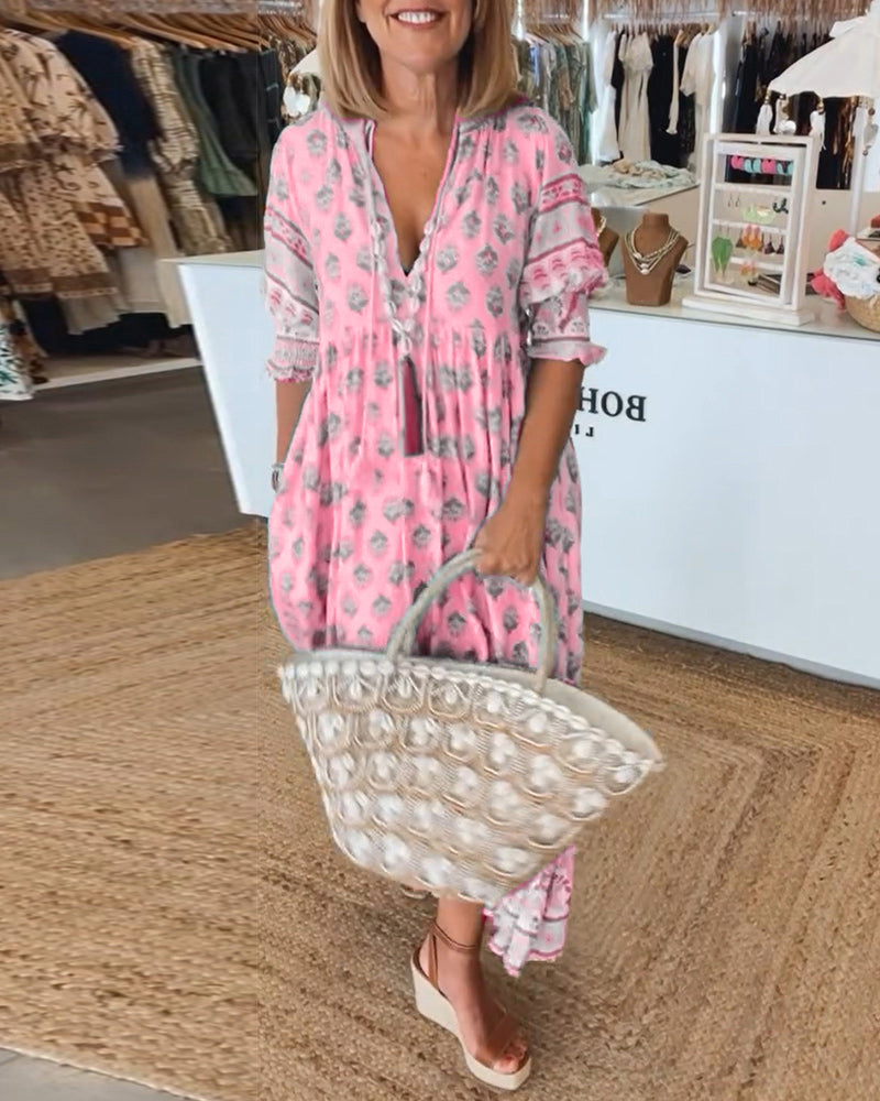 Margaret Bohemian Tiered Maxi Dress