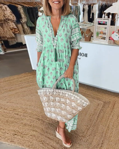 Margaret Bohemian Tiered Maxi Dress