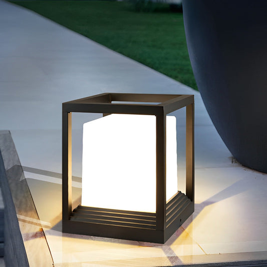 Outdoor Solar LED Lantern Light Black Aluminium