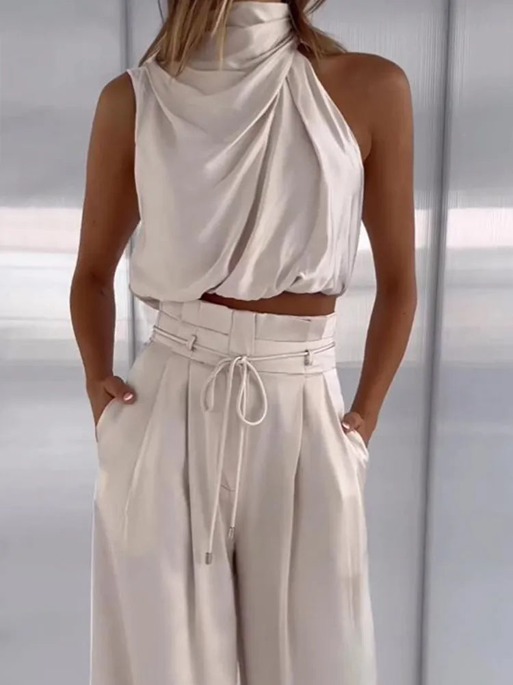 Feminine set with wide-leg trousers | Stylish elegance for special occasions