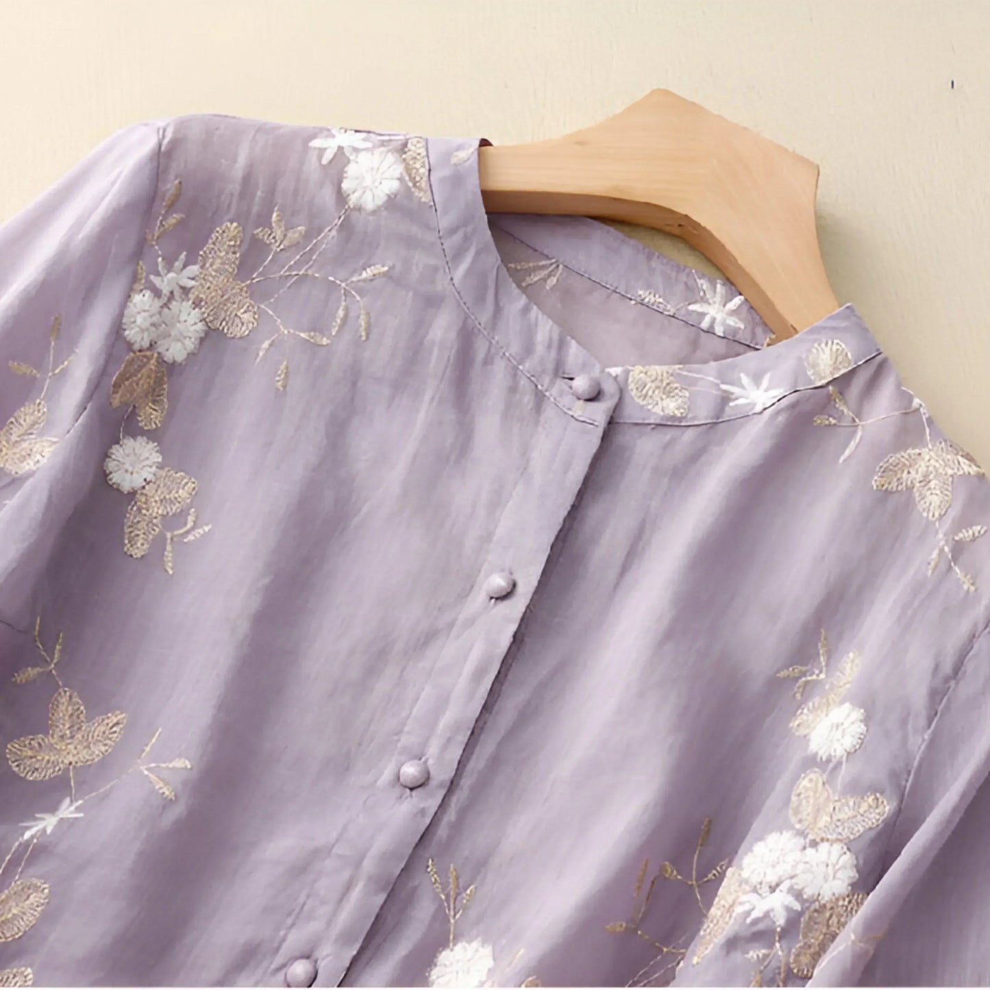 Jade | Embroidered Cotton Flower Top