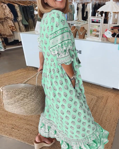 Margaret Bohemian Tiered Maxi Dress