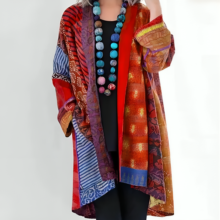 Millie | Vintage Cotton-Linen Printed Cardigan