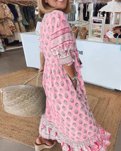 Margaret Bohemian Tiered Maxi Dress