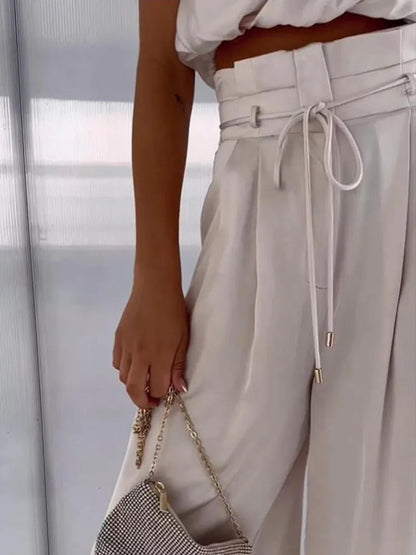 Feminine set with wide-leg trousers | Stylish elegance for special occasions