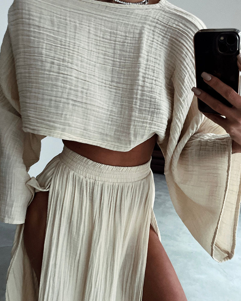 Ghislaine - Elegant High-Slit Set for Women