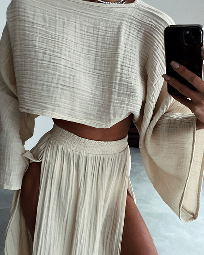 Ghislaine - Elegant High-Slit Set for Women