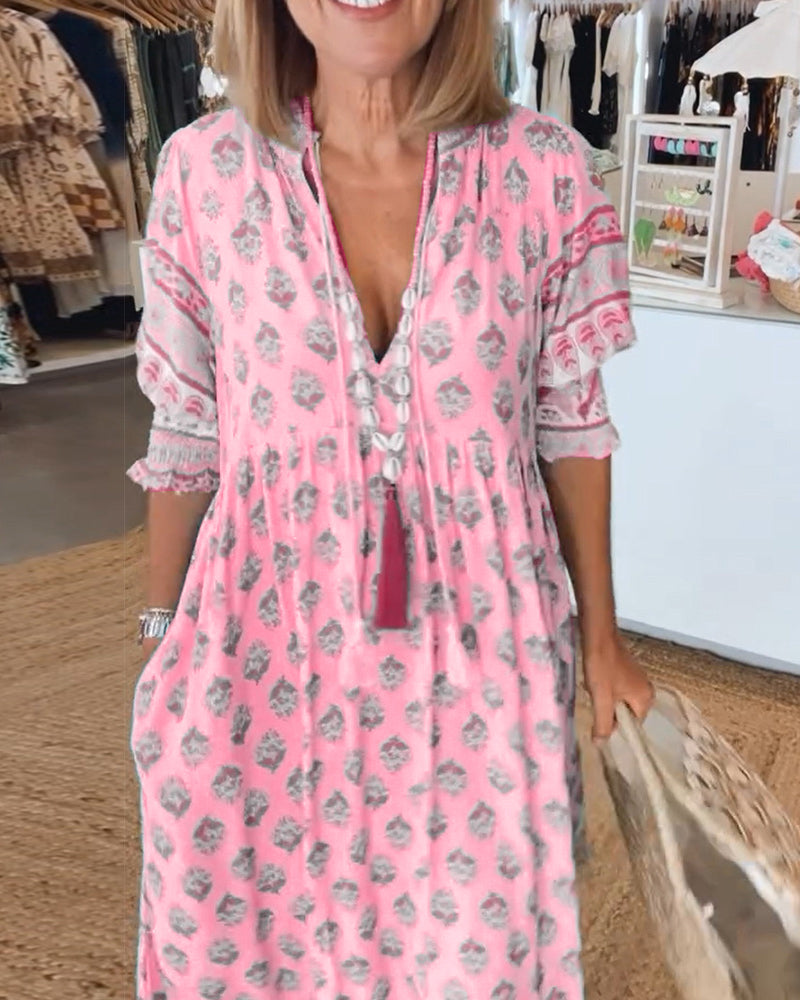 Margaret Bohemian Tiered Maxi Dress
