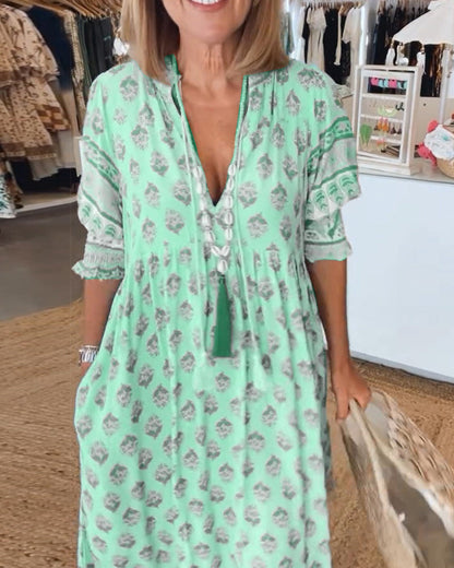 Margaret Bohemian Tiered Maxi Dress