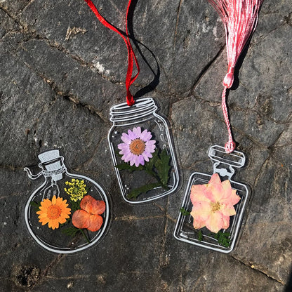 Dried Flower Bookmarks Set (15 + 15)