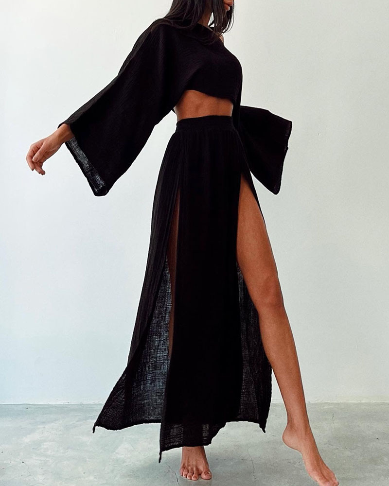 Ghislaine - Elegant High-Slit Set for Women