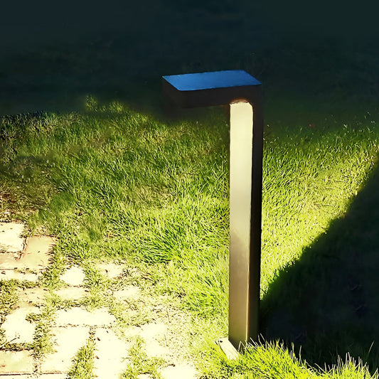 Solar Garden Path Light with Black Metal Frame