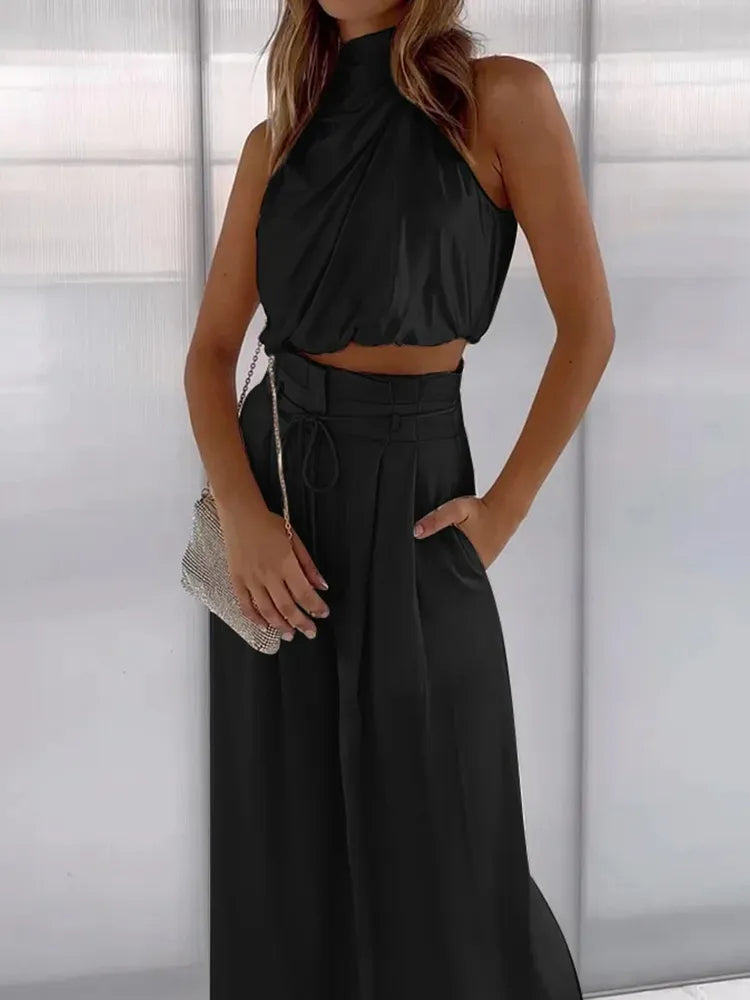 Feminine set with wide-leg trousers | Stylish elegance for special occasions