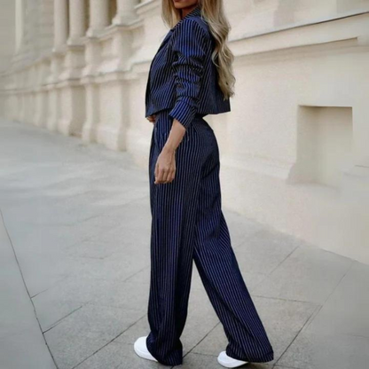 Aliana - Striped Blazer And Trousers – Sleek & Professional