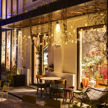 Fairy Lights with Hanging Globe Ornaments