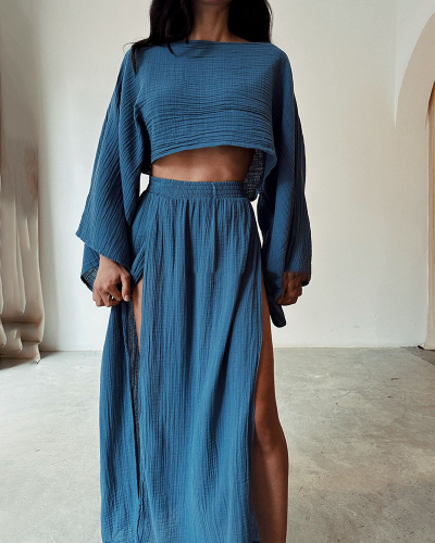 Ghislaine - Elegant High-Slit Set for Women
