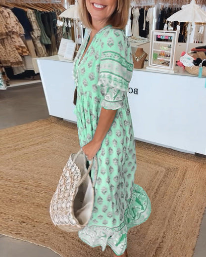 Margaret Bohemian Tiered Maxi Dress
