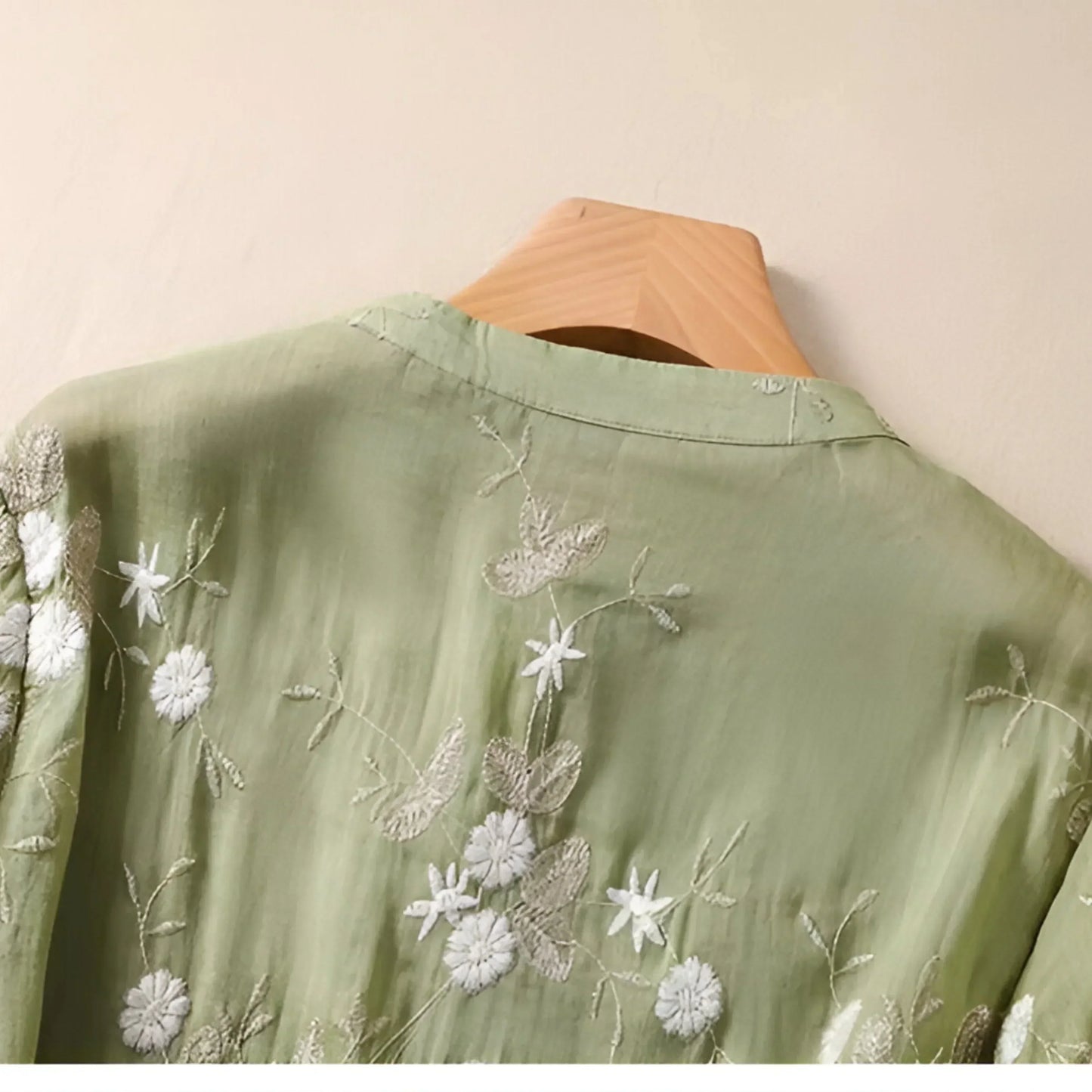 Jade | Embroidered Cotton Flower Top