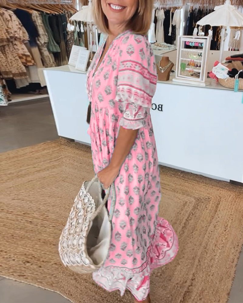 Margaret Bohemian Tiered Maxi Dress