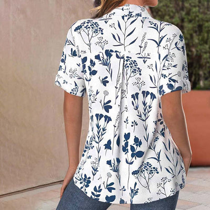 Rebecca Casual Blouse with Leaf Print