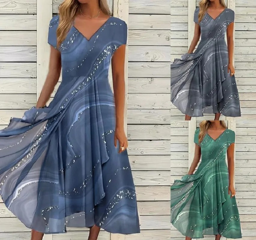 Yana | V Neck Midi Dress