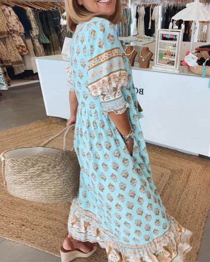 Margaret Bohemian Tiered Maxi Dress