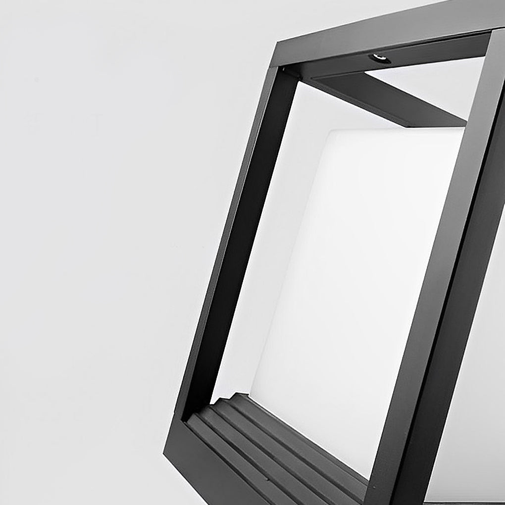 Outdoor Solar LED Lantern Light Black Aluminium