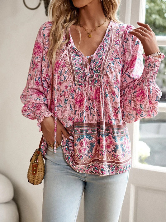 Stéphanie | Boho Floral Blouse